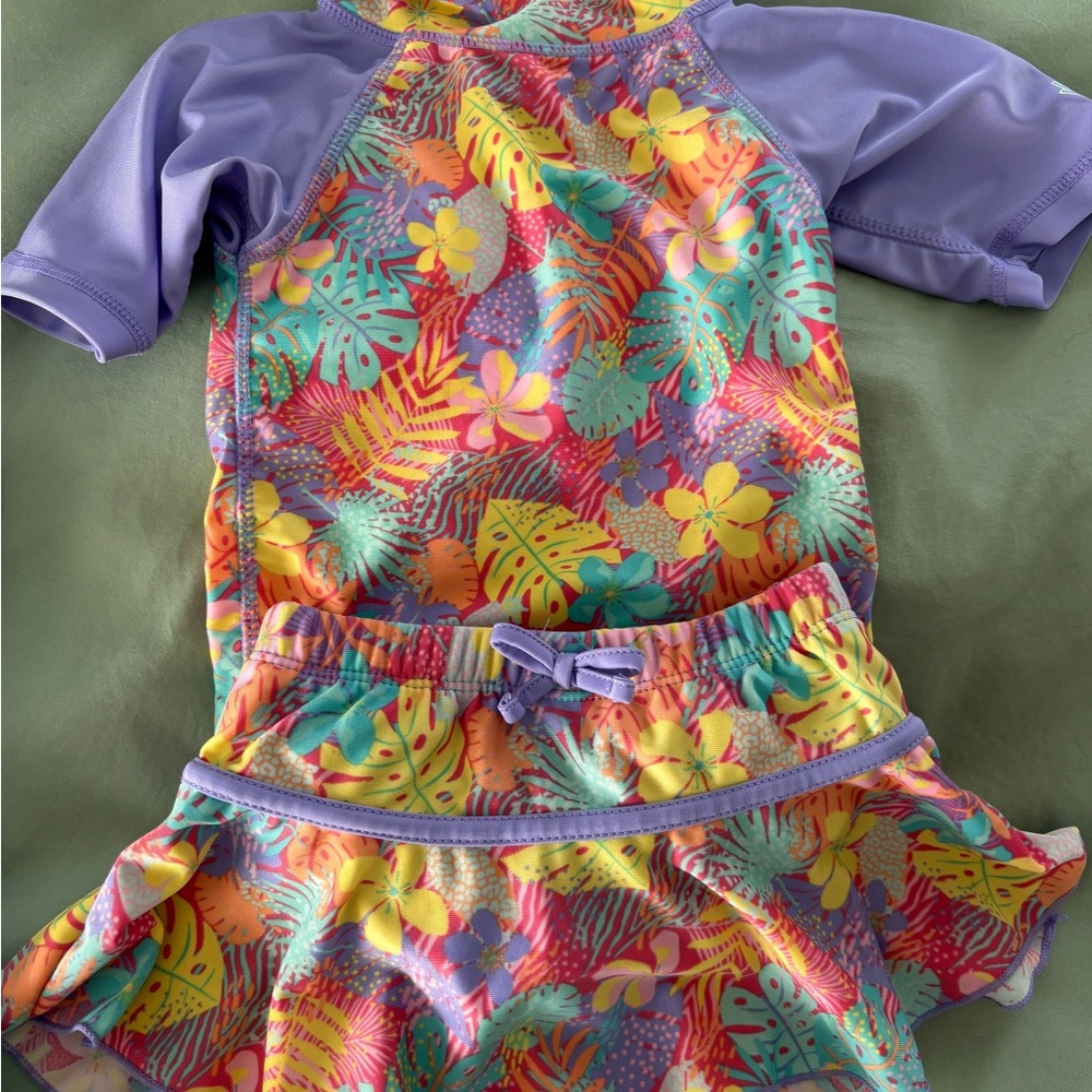 Uv Skinz Tropical Floral 12-18mo Swim Set